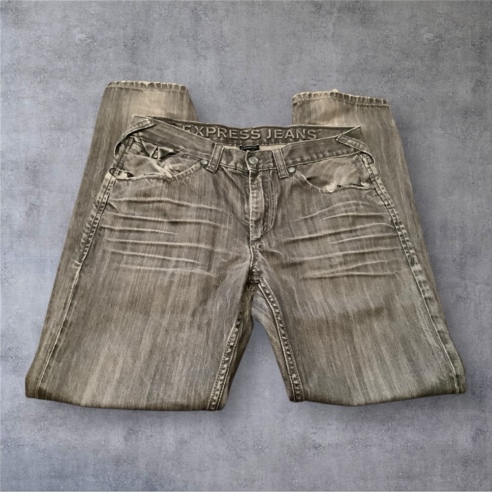 Express Men's Gray Relaxed Jeans 32x30
